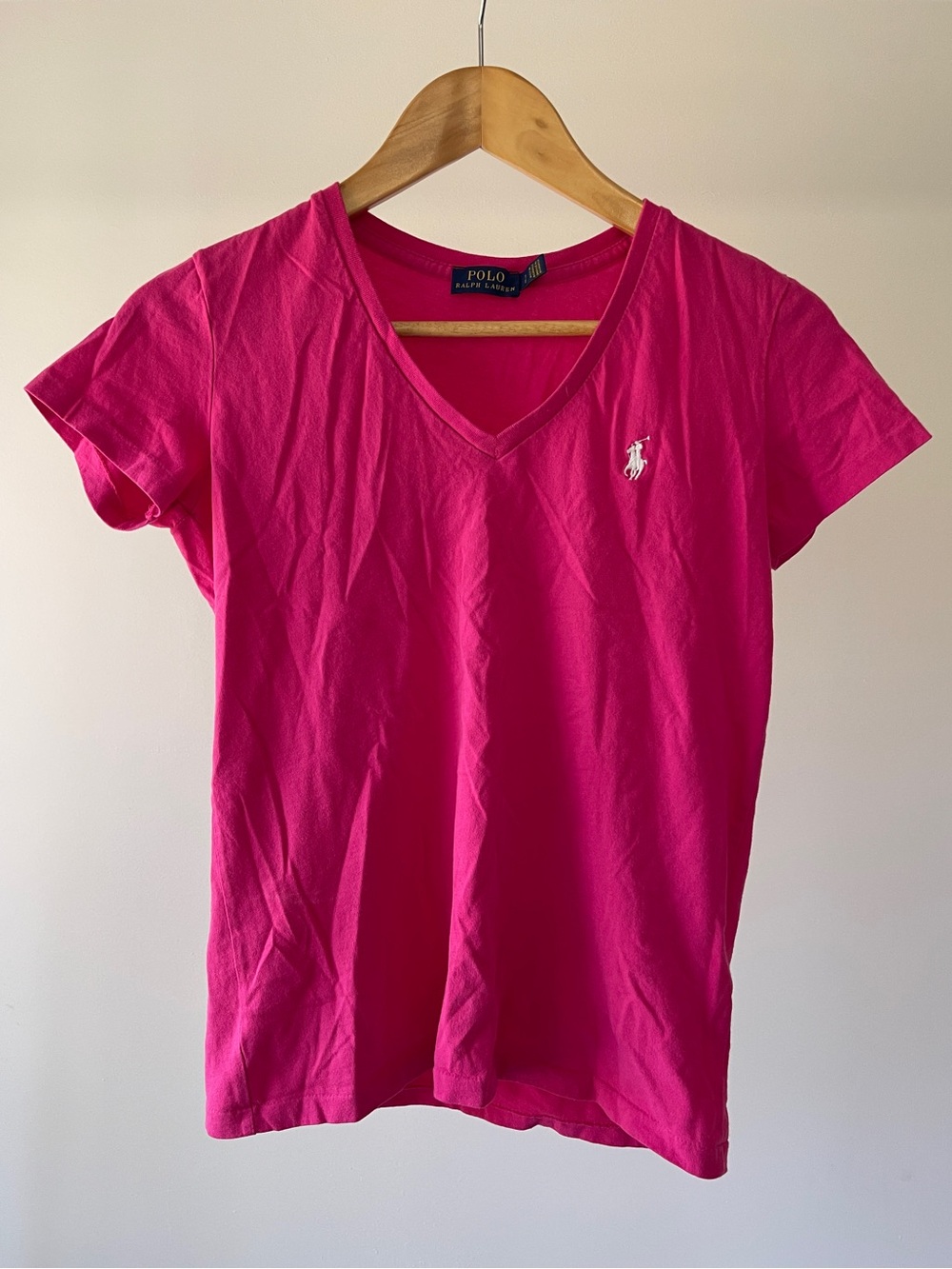 Polo by Ralph Lauren Women's V-Neck Short Sleeve Tee - Pink Size S
